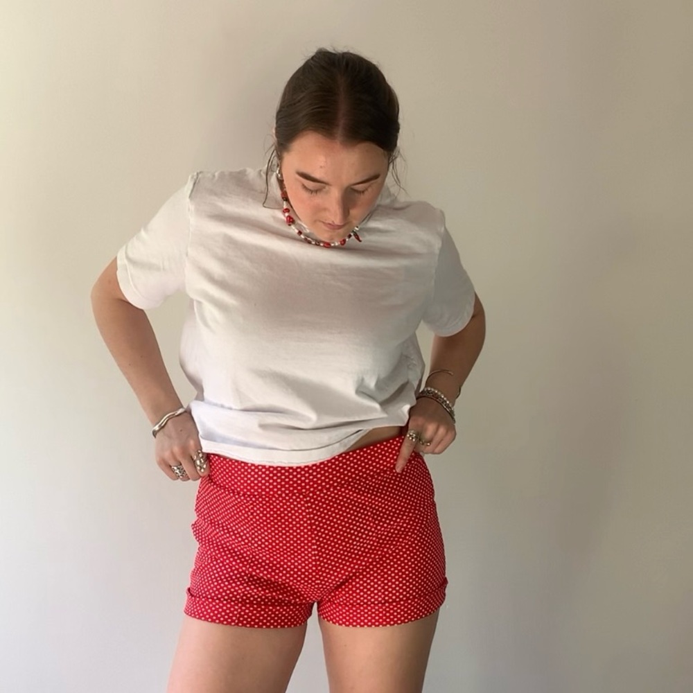 Vintage 1960s Red Polka Dot Mini Shorts